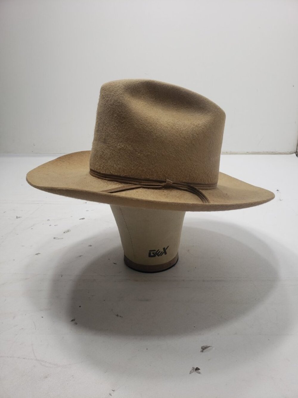 Vintage Texas Style Western Cowboy Hat Tan Felt Wide Brim Custom Made Men’s